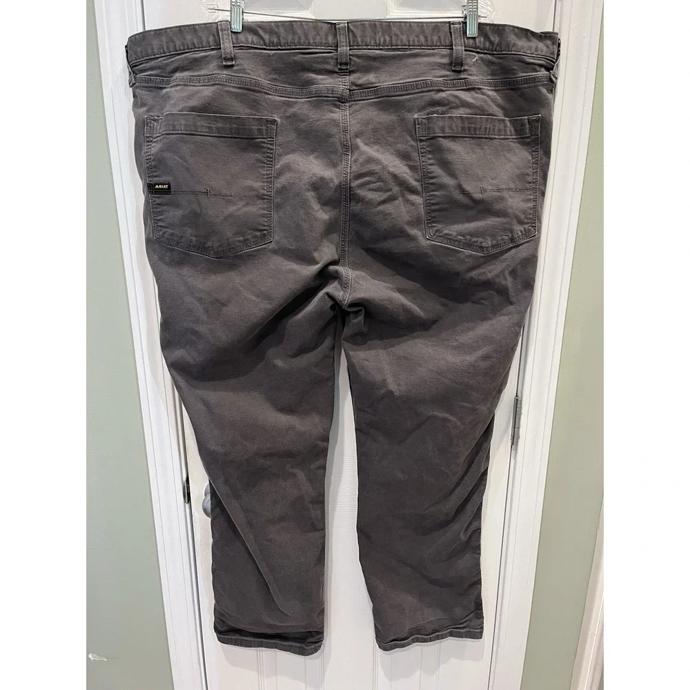 Ariat Rebar M4 Pants Mens 50x32 Gray Relaxed Straight Canvas Carpenter Workwear